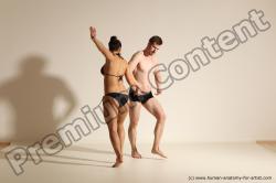 Underwear Woman - Man White Average Short Brown Dancing Dynamic poses Academic